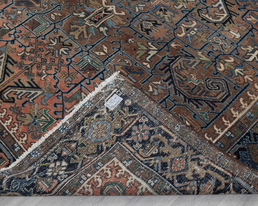 Multicolor Turkish Oushak Rug 8' 3" x 11' 2" Hand-Knotted texture
