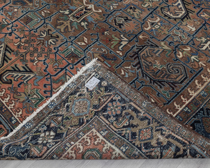 Multicolor Turkish Oushak Rug 8' 3" x 11' 2" Hand-Knotted texture