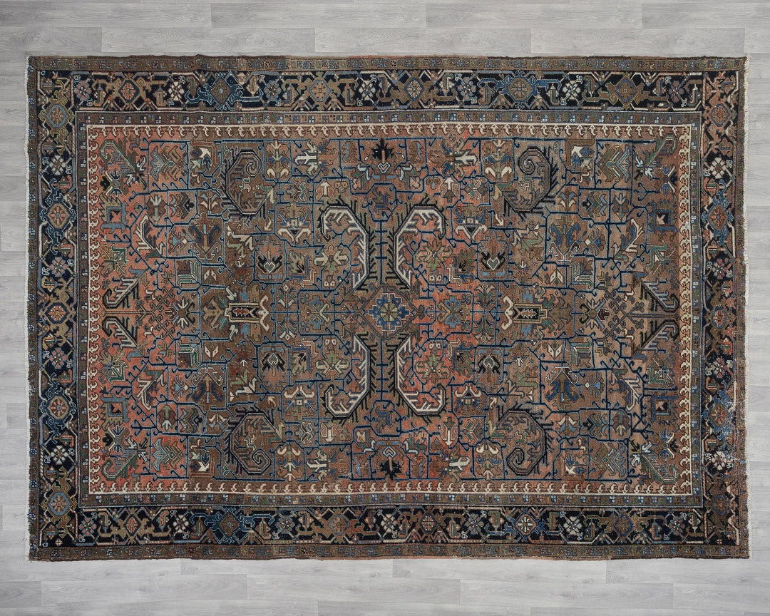 Multicolor Turkish Oushak Rug 8' 3" x 11' 2" Hand-Knotted reverse