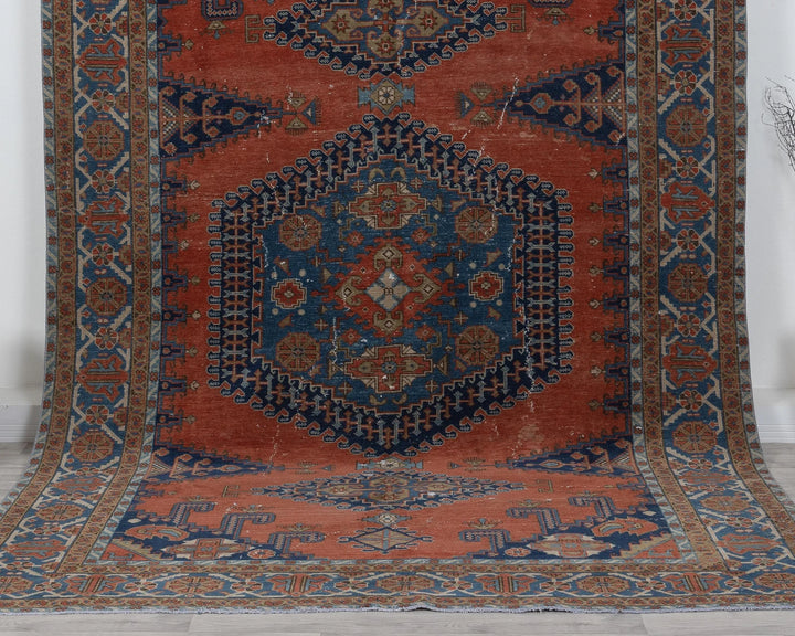 Multicolor Turkish Oushak Rug 7'1" x 10'2" Hand-Knotted | No. VR56958