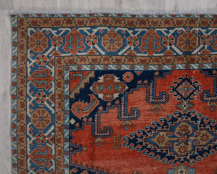 Multicolor Turkish Oushak Rug 7'1" x 10'2" Hand-Knotted | No. VR56958