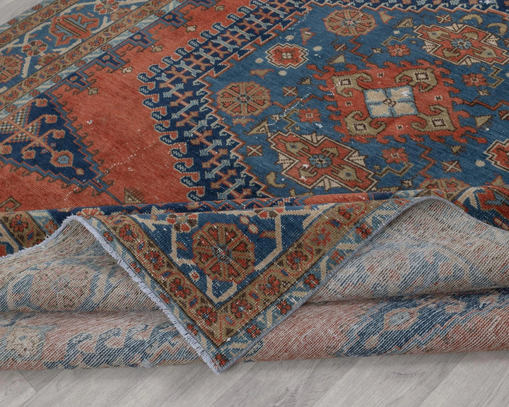 Multicolor Turkish Oushak Rug 7'1" x 10'2" Hand-Knotted | No. VR56958