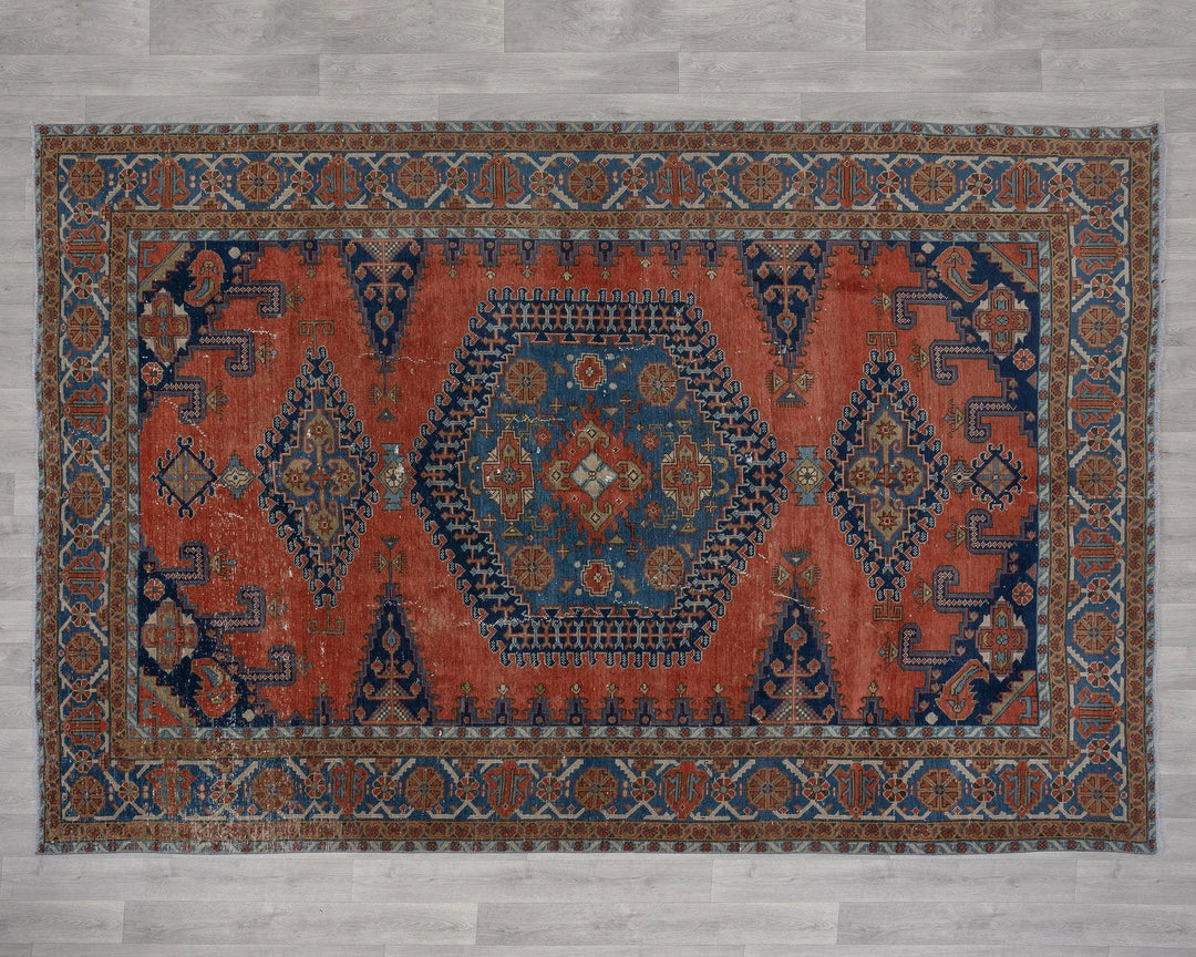 Multicolor Turkish Oushak Rug 7'1" x 10'2" Hand-Knotted | No. VR56958
