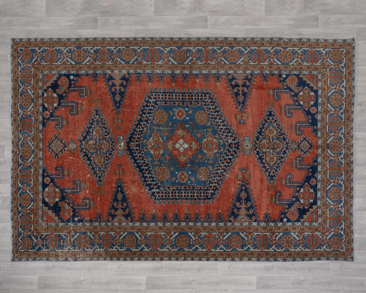 Multicolor Turkish Oushak Rug 7'1" x 10'2" Hand-Knotted | No. VR56958