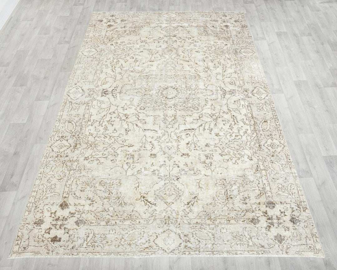 Multicolor Turkish Oushak Rug 6'1" x 9'6" Hand-Knotted | No. VR57114