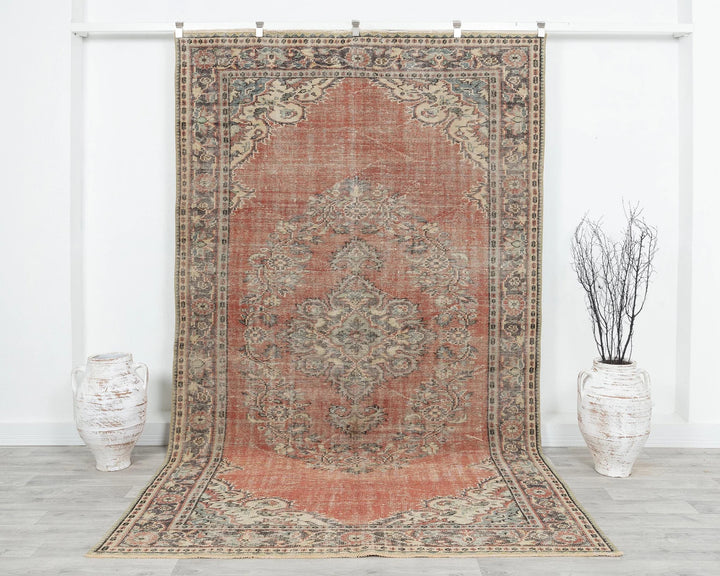Multicolor Turkish Oushak Rug 5' 11" x 10' Hand-Knotted | No. VR57206
