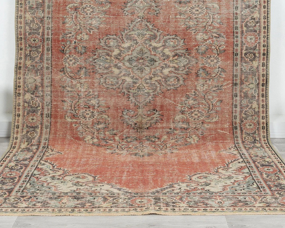 Multicolor Turkish Oushak Rug 5' 11" x 10' Hand-Knotted | No. VR57206