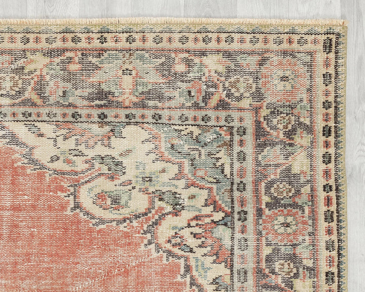 Multicolor Turkish Oushak Rug 5' 11" x 10' Hand-Knotted | No. VR57206