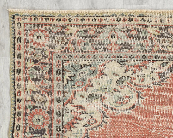Multicolor Turkish Oushak Rug 5' 11" x 10' Hand-Knotted | No. VR57206