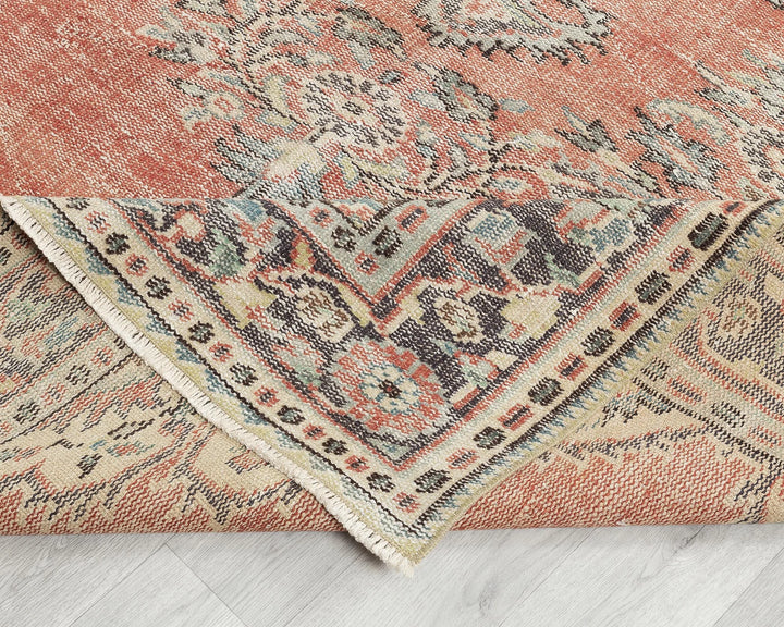 Multicolor Turkish Oushak Rug 5' 11" x 10' Hand-Knotted | No. VR57206