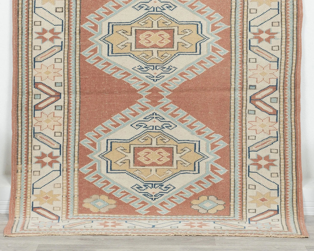 Multicolor Turkish Oushak Rug 4' 1" x 5' Hand-Knotted | No. VR57284