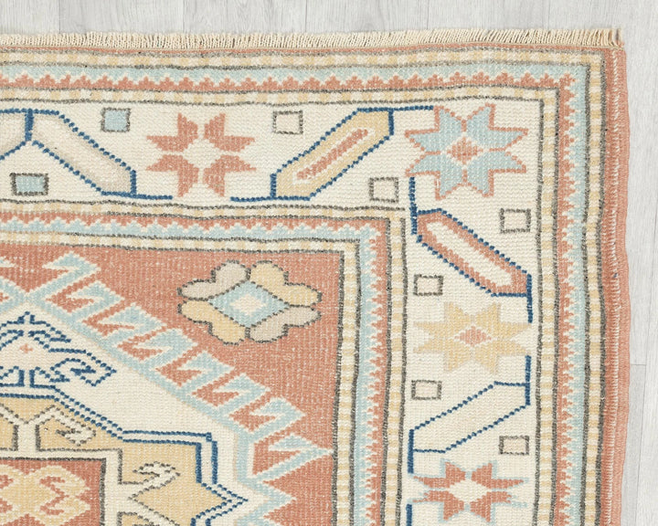 Multicolor Turkish Oushak Rug 4' 1" x 5' Hand-Knotted | No. VR57284