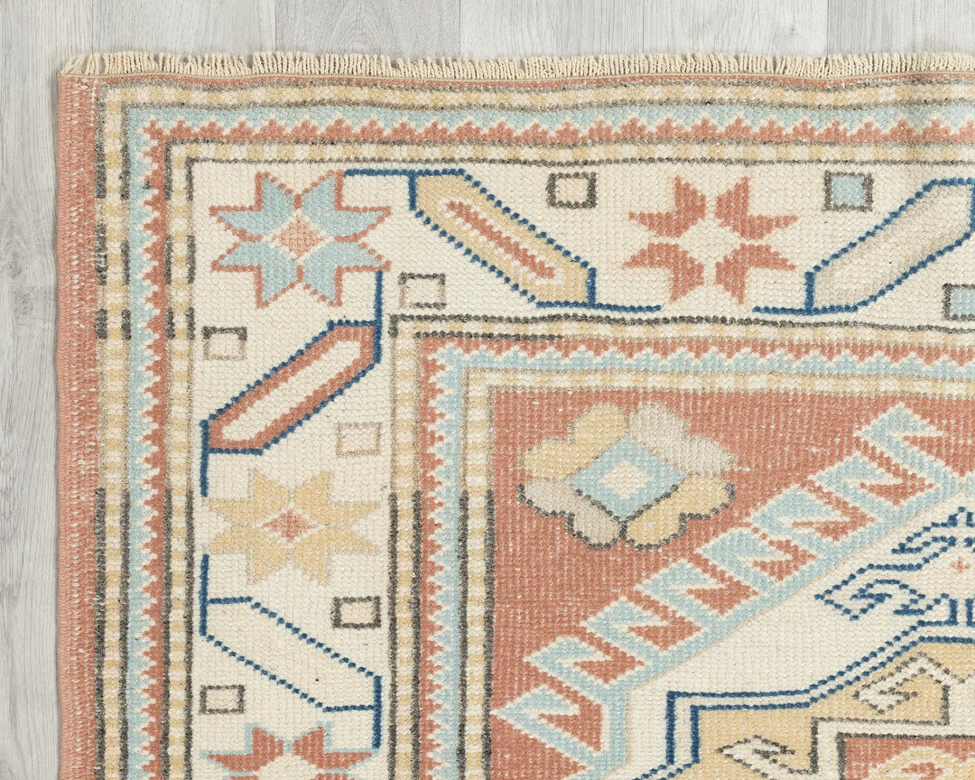 Multicolor Turkish Oushak Rug 4' 1" x 5' Hand-Knotted | No. VR57284