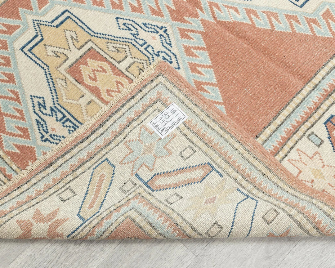 Multicolor Turkish Oushak Rug 4' 1" x 5' Hand-Knotted | No. VR57284