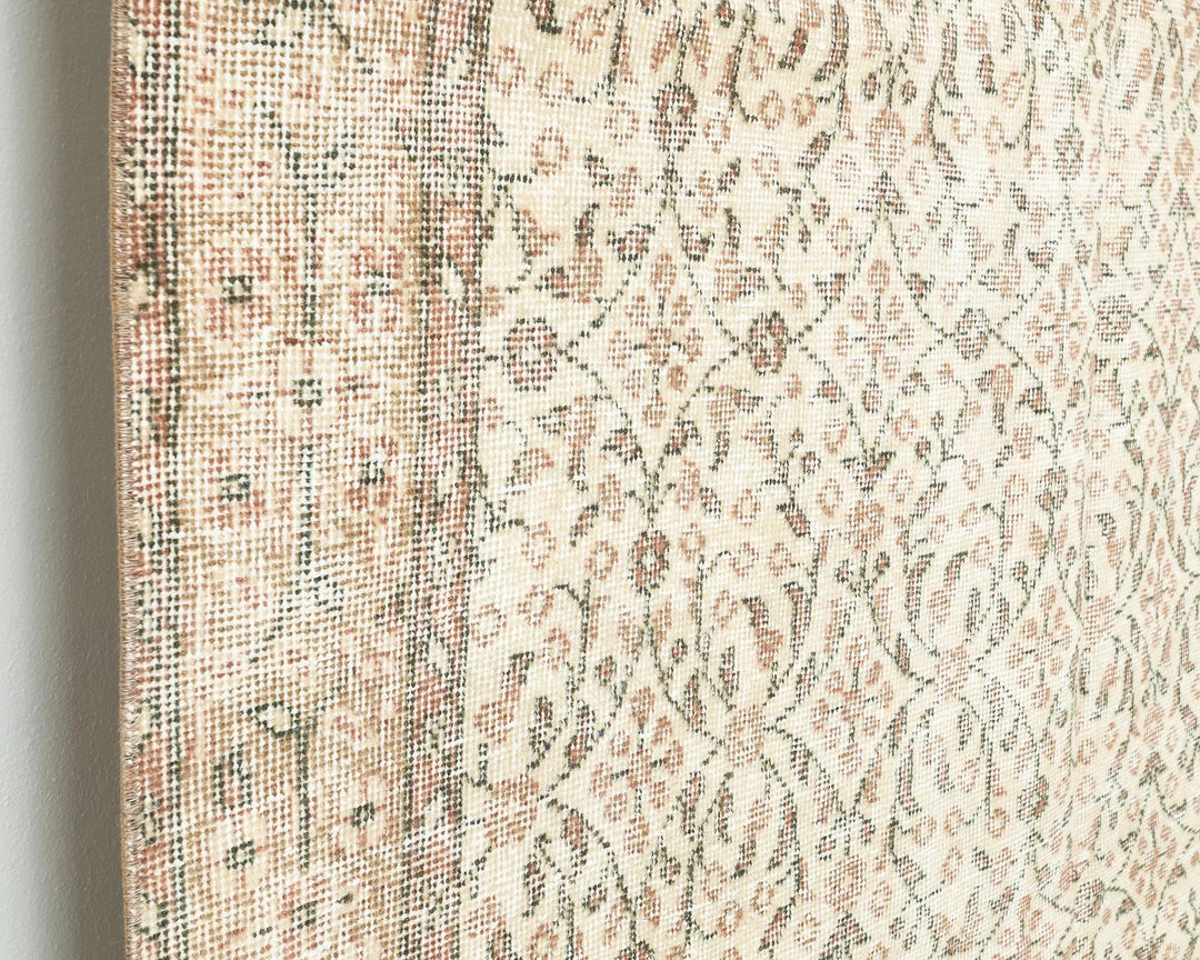 Beige Turkish Oushak Rug 5' 5" x 8' 10" Hand-Knotted | No. VR57315