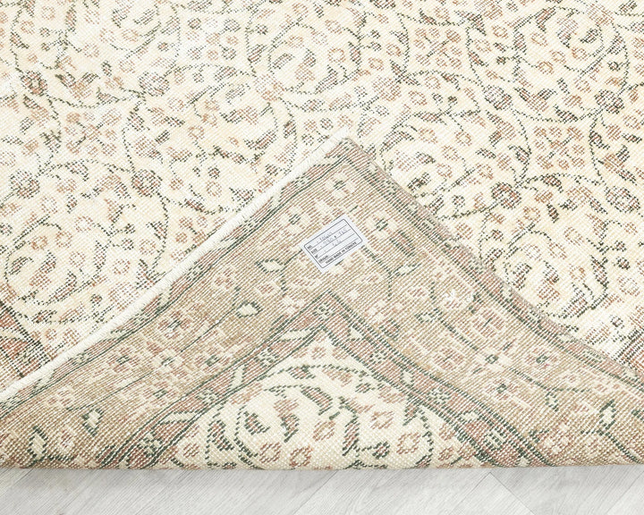 Beige Turkish Oushak Rug 5' 5" x 8' 10" Hand-Knotted | No. VR57315