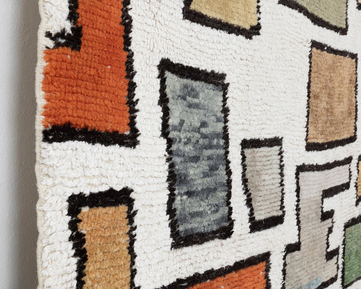 White Turkish Vintage Rug 9' 5" x 12' 6" Hand-Knotted | No. VR57381