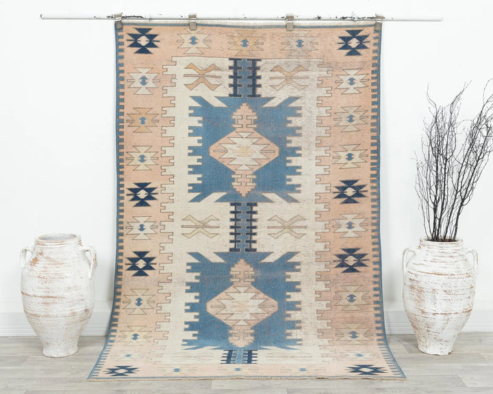 Blue Oushak Rug 4' 2" x 6' 7" | No. VR57419