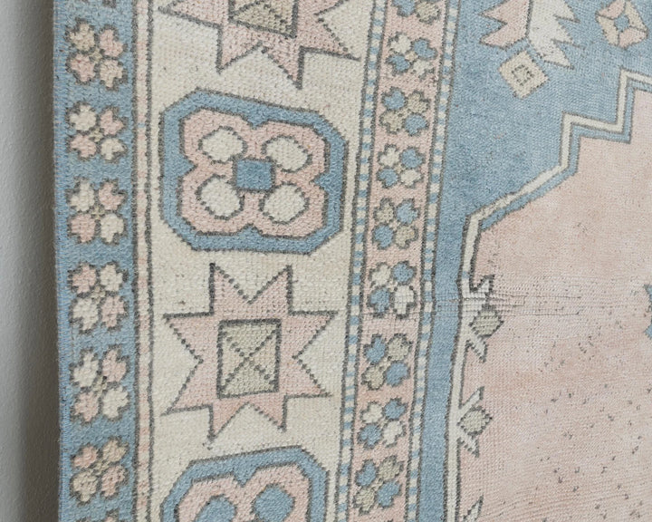 Multicolor Turkish Oushak Rug 6' 7" x 9' Hand-Knotted close-up