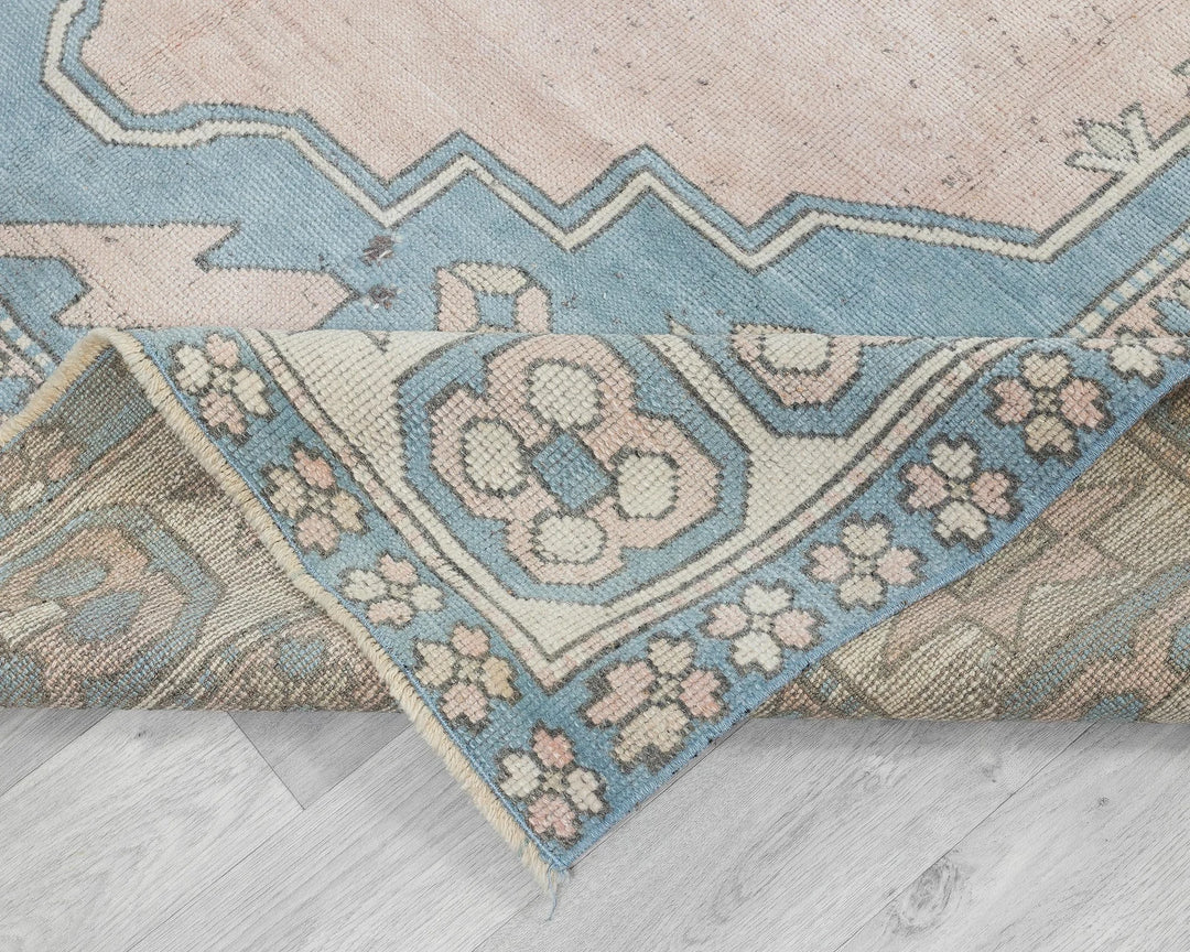 Multicolor Turkish Oushak Rug 6' 7" x 9' Hand-Knotted field