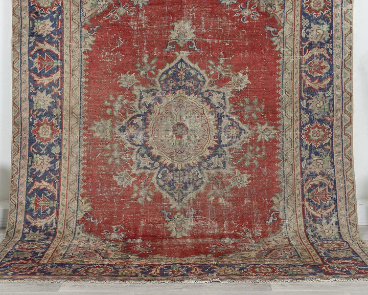 Multicolor Turkish Oushak Rug 6' 11" x 9' 1" Hand-Knotted | No. VR57505