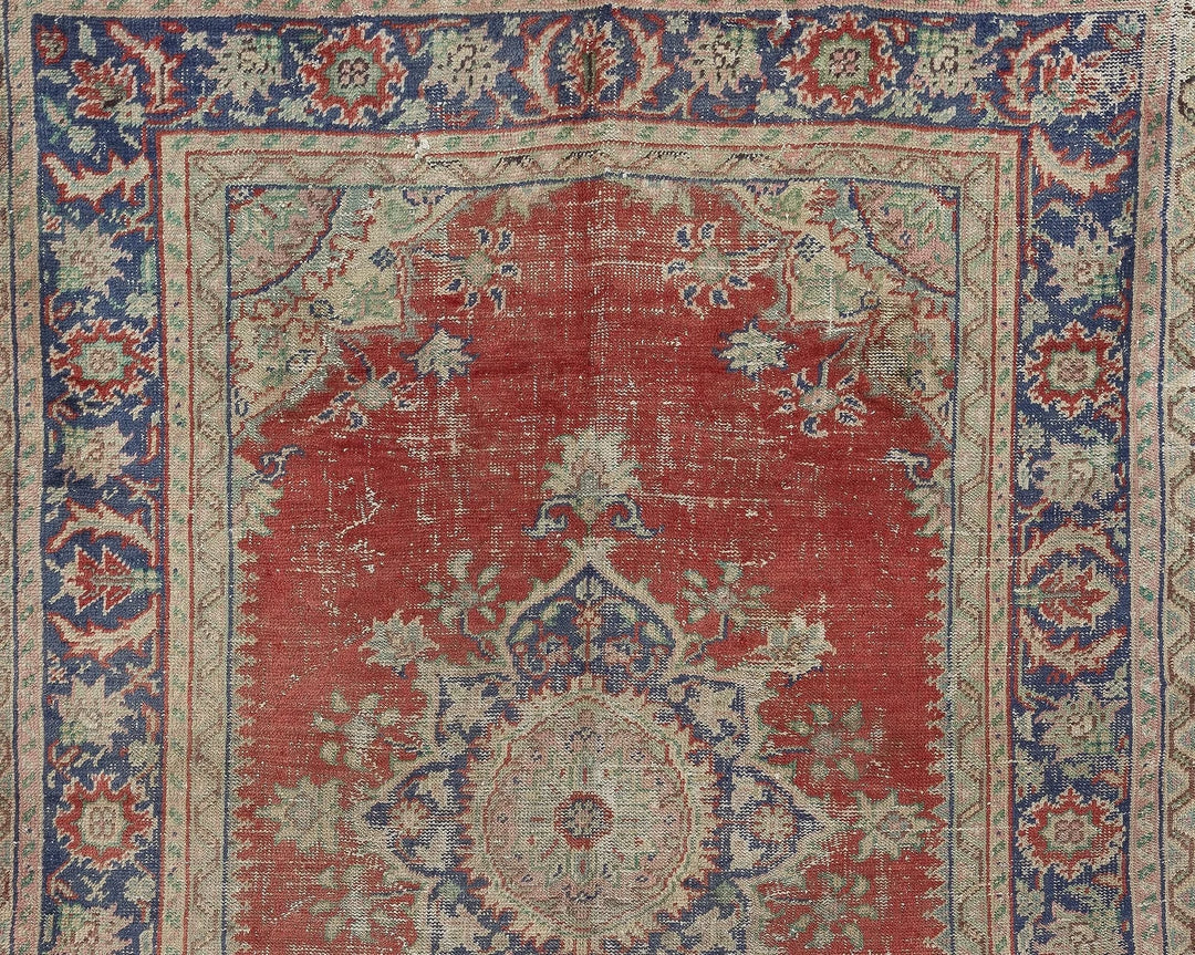 Multicolor Turkish Oushak Rug 6' 11" x 9' 1" Hand-Knotted | No. VR57505