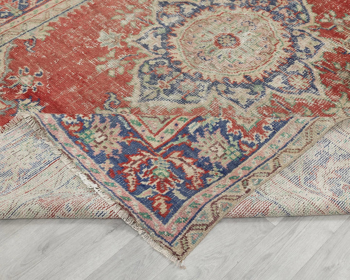 Multicolor Turkish Oushak Rug 6' 11" x 9' 1" Hand-Knotted | No. VR57505