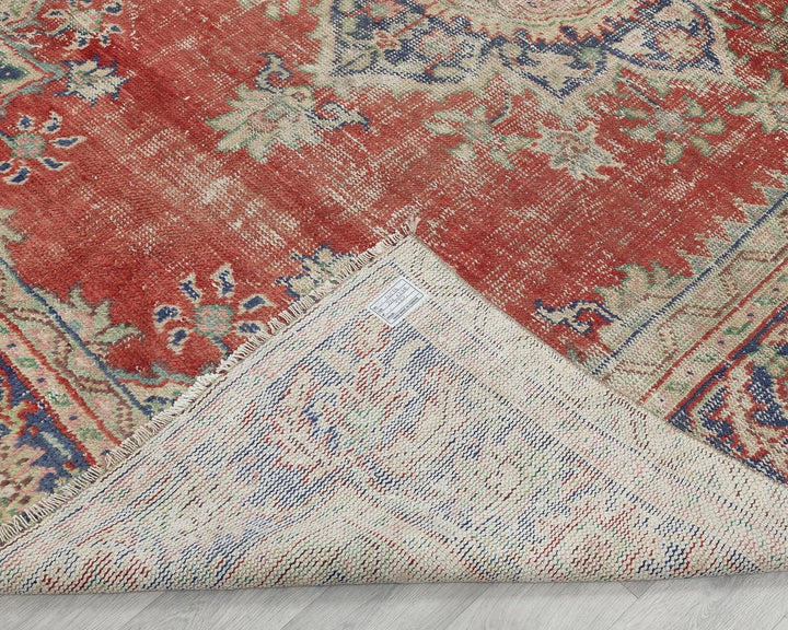 Multicolor Turkish Oushak Rug 6' 11" x 9' 1" Hand-Knotted | No. VR57505
