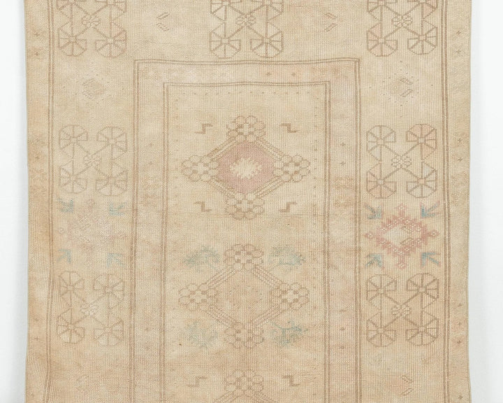 Beige Turkish Oushak Rug 3'10" x 6'10" Hand-Knotted | No. VR57519