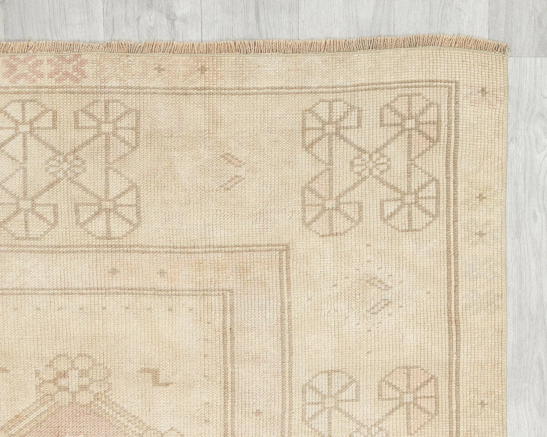 Beige Turkish Oushak Rug 3'10" x 6'10" Hand-Knotted | No. VR57519