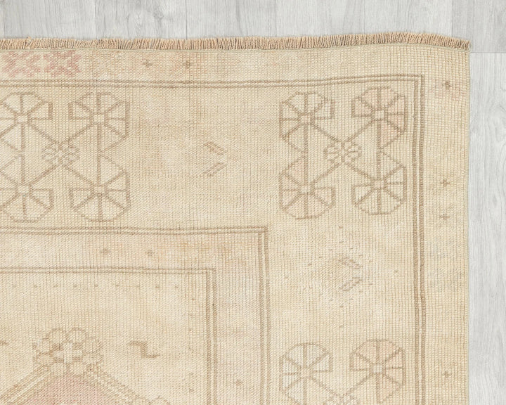 Beige Turkish Oushak Rug 3'10" x 6'10" Hand-Knotted | No. VR57519