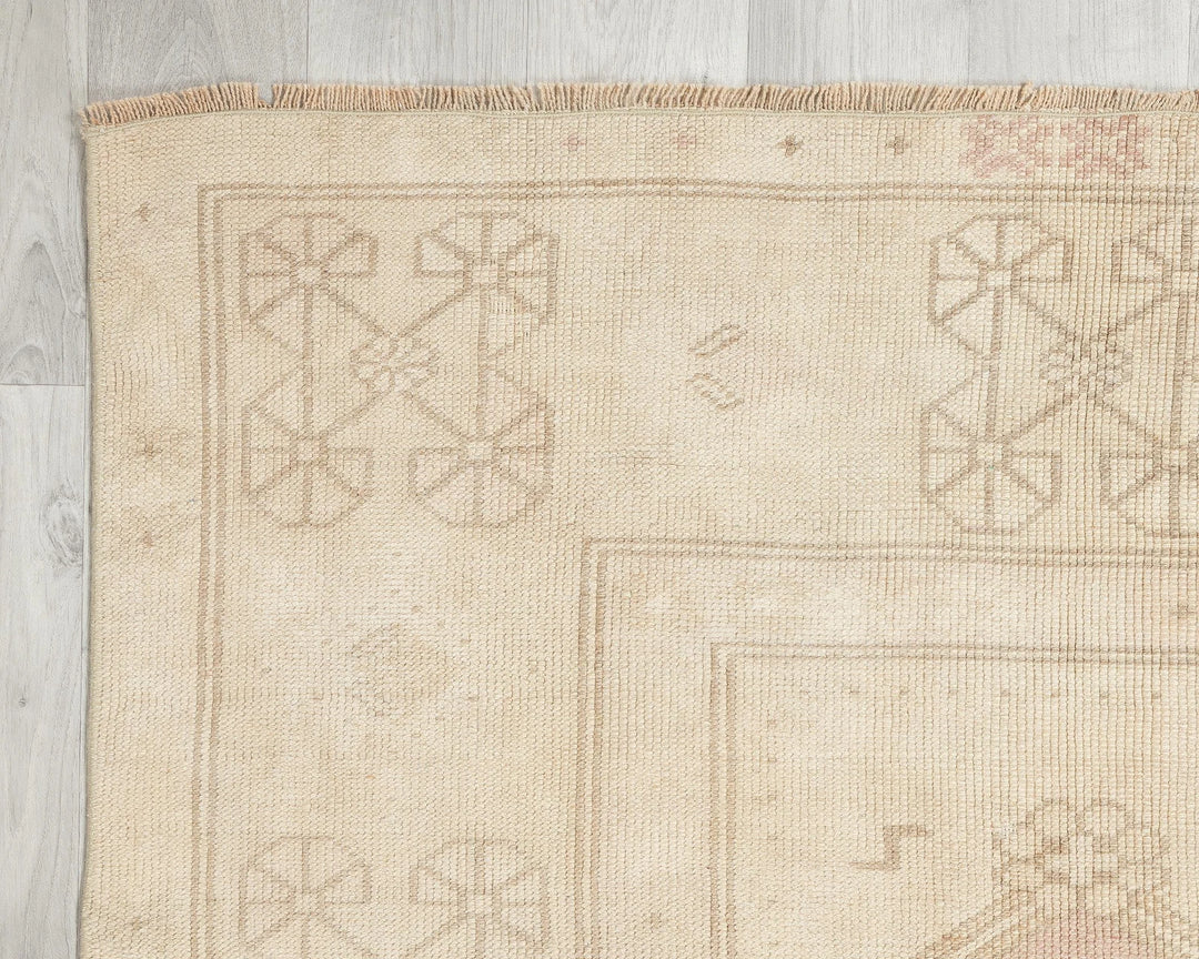 Beige Turkish Oushak Rug 3'10" x 6'10" Hand-Knotted | No. VR57519