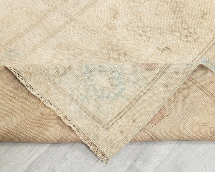 Beige Turkish Oushak Rug 3'10" x 6'10" Hand-Knotted | No. VR57519