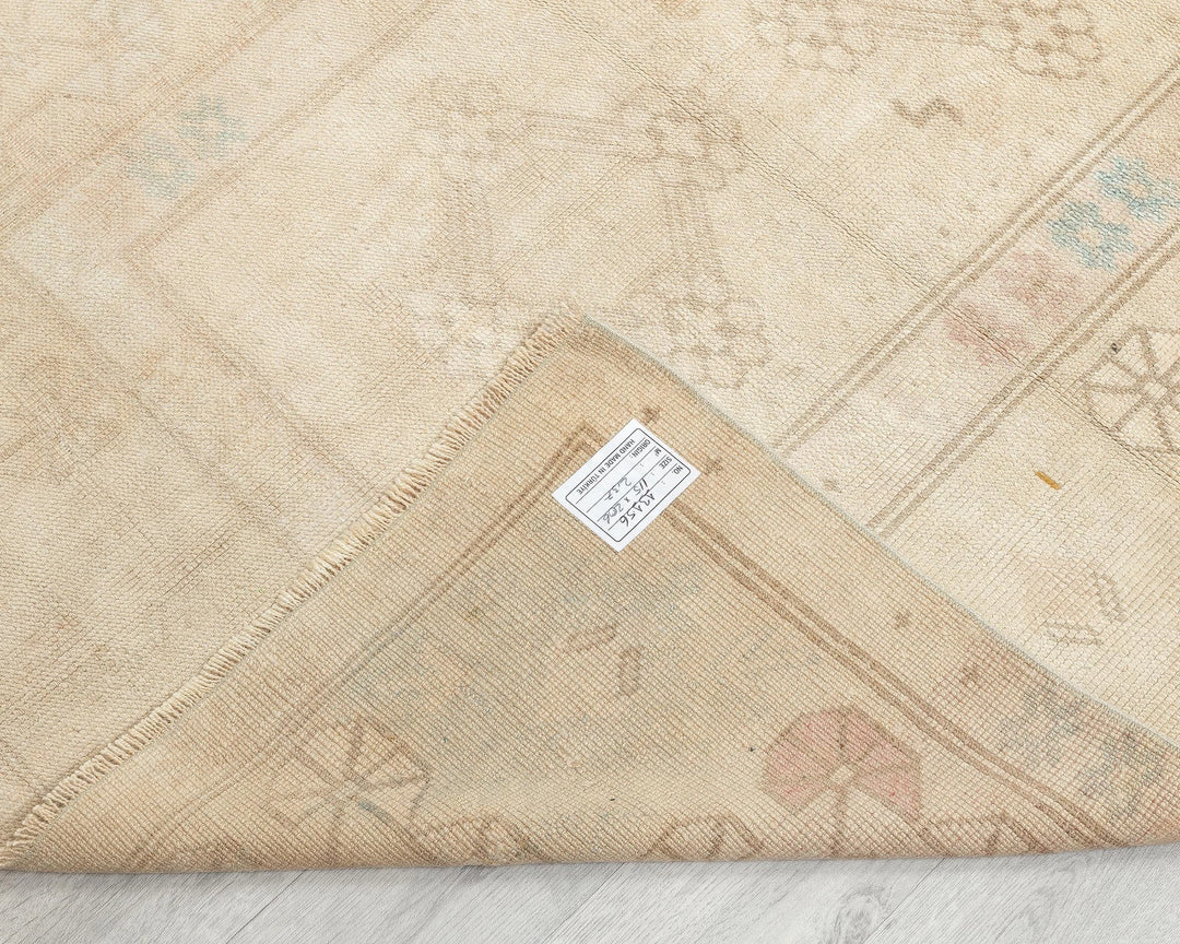Beige Turkish Oushak Rug 3'10" x 6'10" Hand-Knotted | No. VR57519
