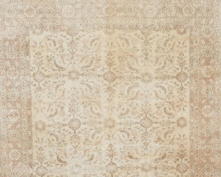 Beige Turkish Oushak Rug 6' 9" x 9' 11" Hand-Knotted | No. VR57520