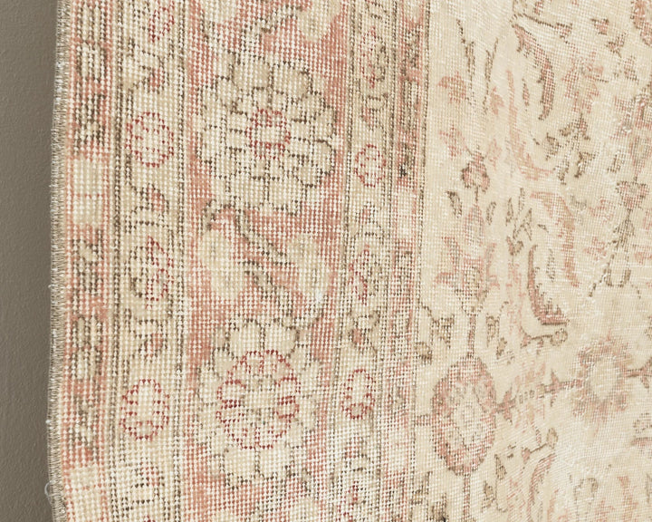 Beige Turkish Oushak Rug 6' 9" x 9' 11" Hand-Knotted | No. VR57520