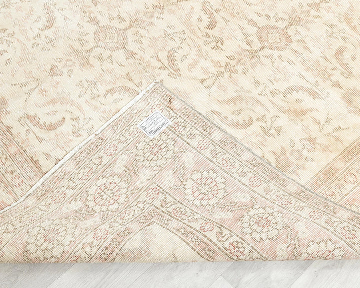 Beige Turkish Oushak Rug 6' 9" x 9' 11" Hand-Knotted | No. VR57520
