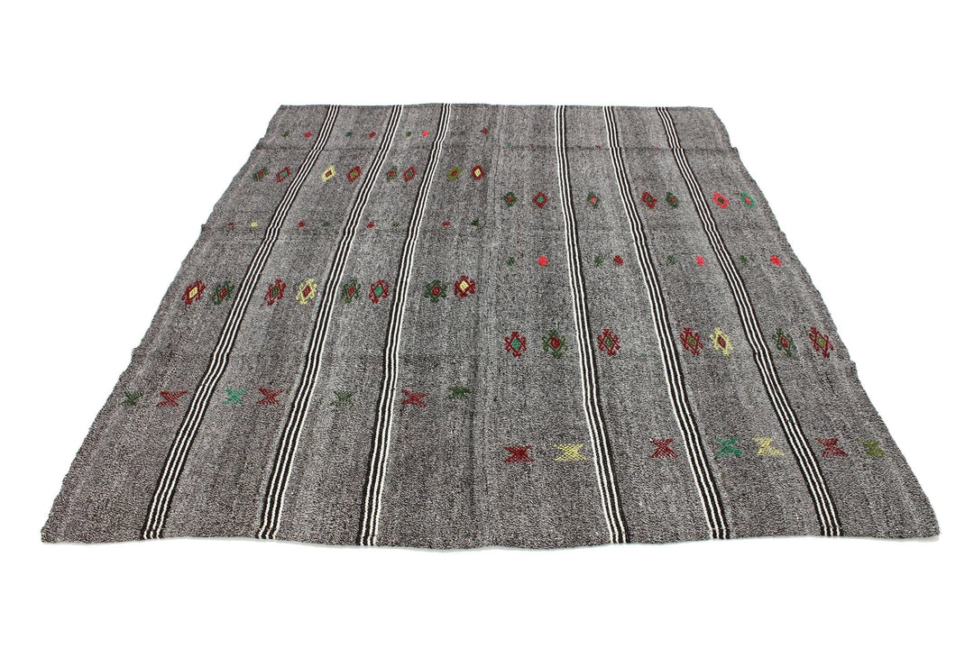Gray Kilim Rug 6' 5" x 8' | No. VR57564