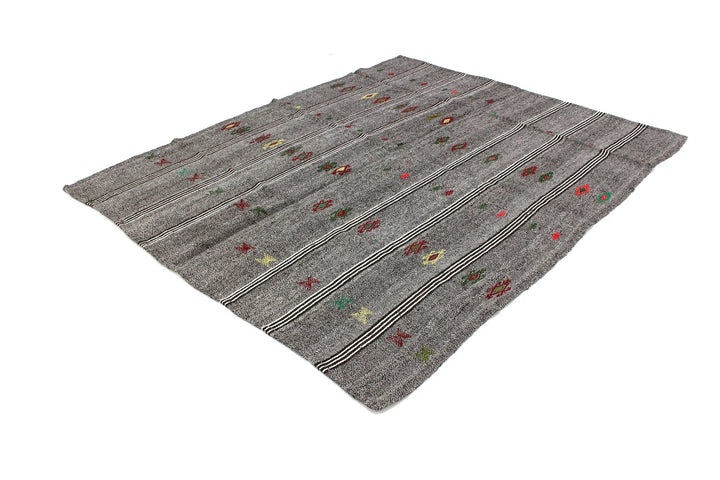 Gray Kilim Rug 6' 5" x 8' | No. VR57564