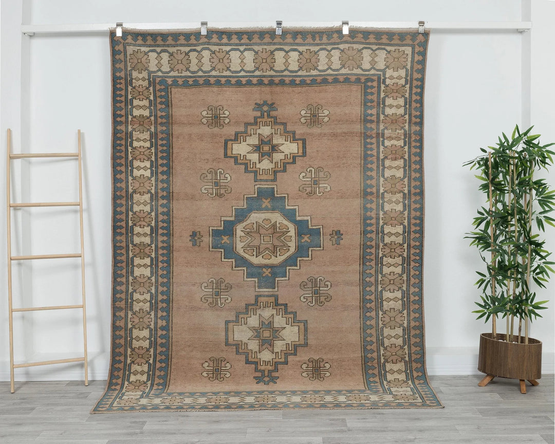 Multicolor Turkish Oushak Rug 6' 2" x 8' 2" Hand-Knotted | No. VR57618