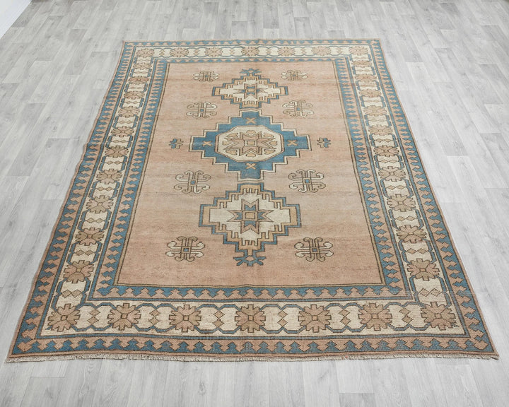 Multicolor Turkish Oushak Rug 6' 2" x 8' 2" Hand-Knotted | No. VR57618