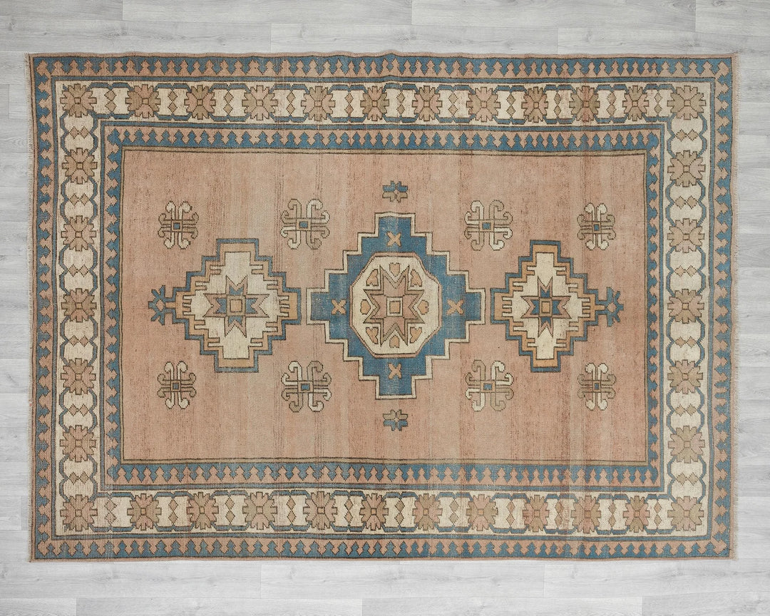 Multicolor Turkish Oushak Rug 6' 2" x 8' 2" Hand-Knotted | No. VR57618