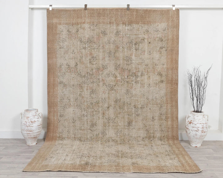 Multicolor Turkish Oushak Rug 6'11" x 9'11" Hand-Knotted | No. VR57638