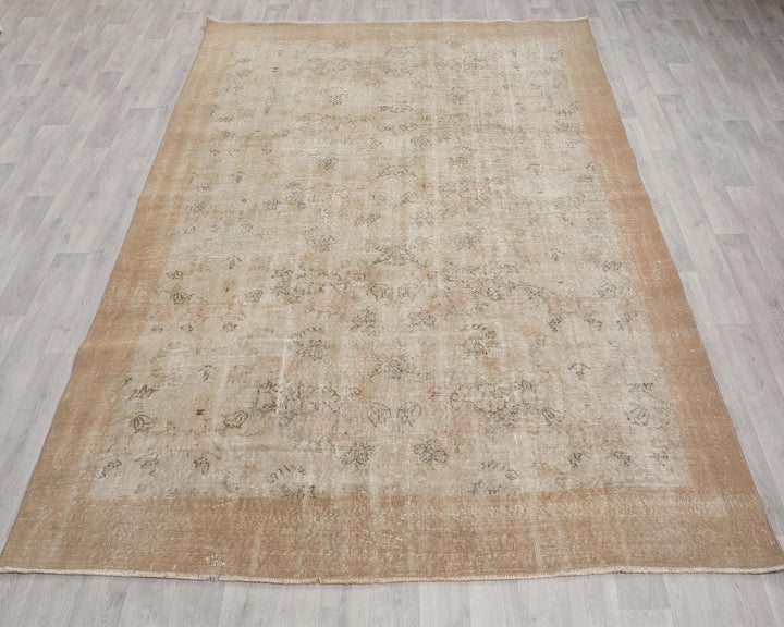 Multicolor Turkish Oushak Rug 6'11" x 9'11" Hand-Knotted | No. VR57638