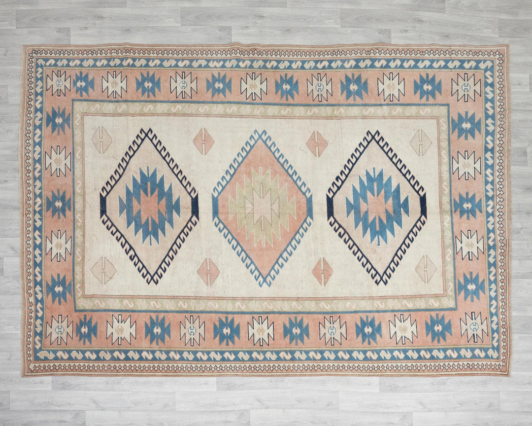 Neutral Oushak Rug 7' 1" x 9' 11" | No. VR57725