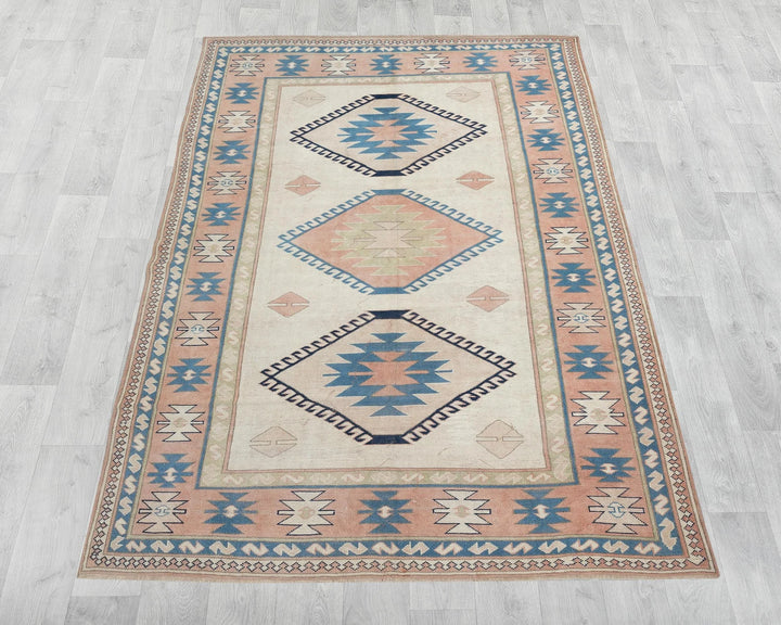 Neutral Oushak Rug 7' 1" x 9' 11" | No. VR57725