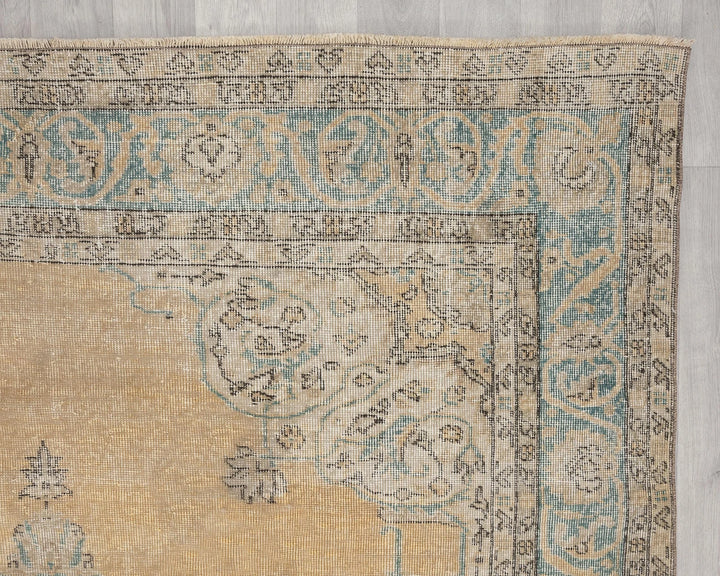 Neutral Oushak Rug 6' 8" x 9' 9" | No. VR57742