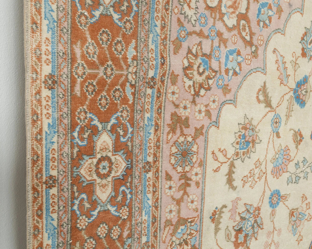 Multicolor Turkish Oushak Rug 6'1" x 9'6" Hand-Knotted | No. VR57774