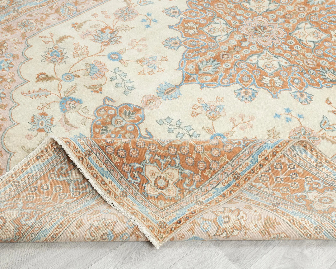 Multicolor Turkish Oushak Rug 6'1" x 9'6" Hand-Knotted | No. VR57774