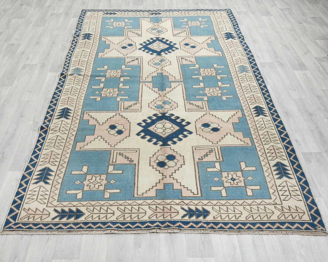 Multicolor Turkish Oushak Rug 5' 4" x 8' 4" Hand-Knotted | No. VR57787